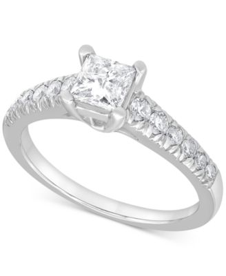 Diamond Princess Engagement Ring (1 ct. t.w.) in 14k White Gold - Macy's