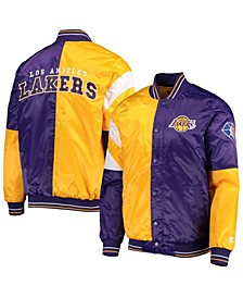 Men's Gold, Purple Los Angeles Lakers The Leader Color Block Satin Full-Snap Jacket