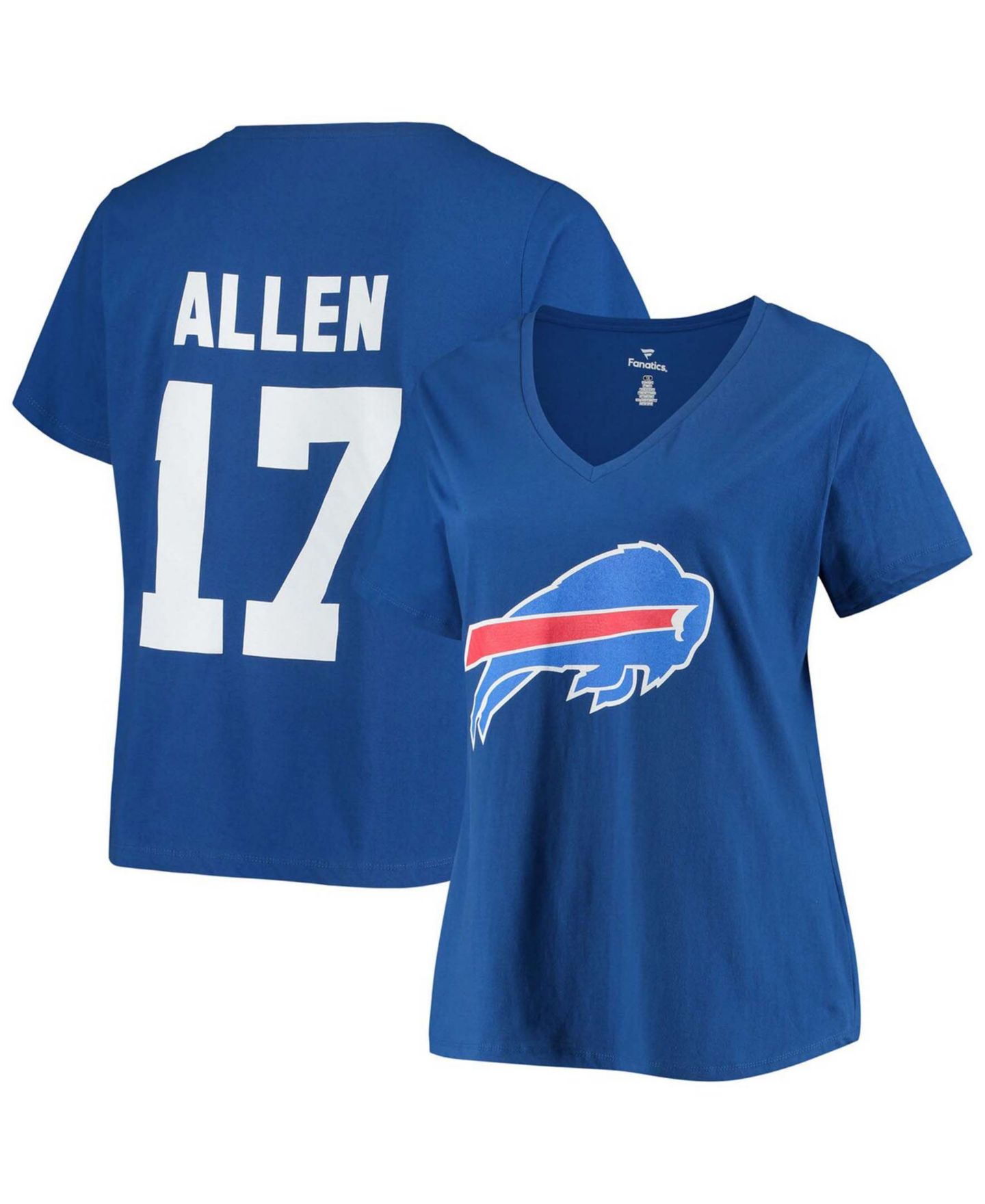 Женская футболка Fanatics Josh Allen Royal Buffalo Bills Name and Number V-Neck — фото 1