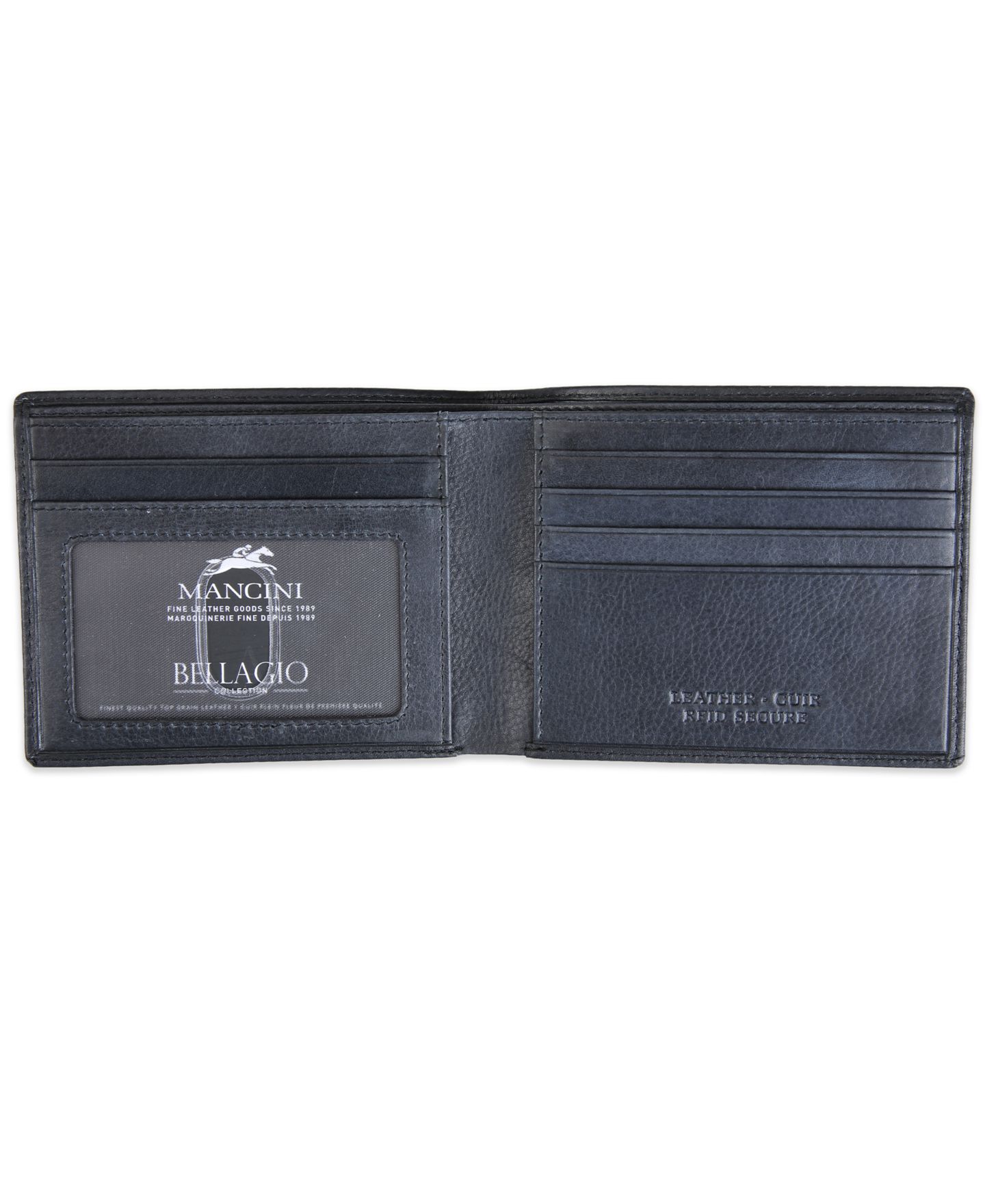 Мужской кошелёк Mancini Bellagio Collection Bifold Wallet, цвет: Чёрный — фото 3