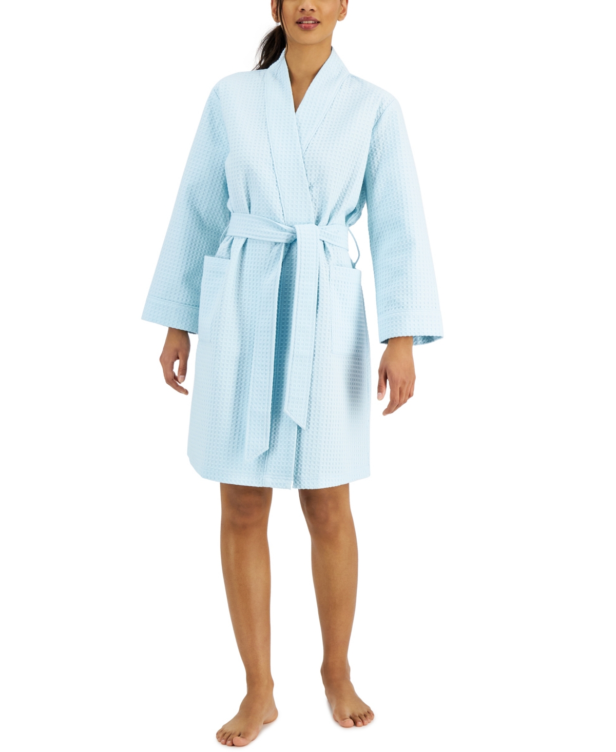 Charter Club Solid Waffle Wrap Robe, Created for Macy's