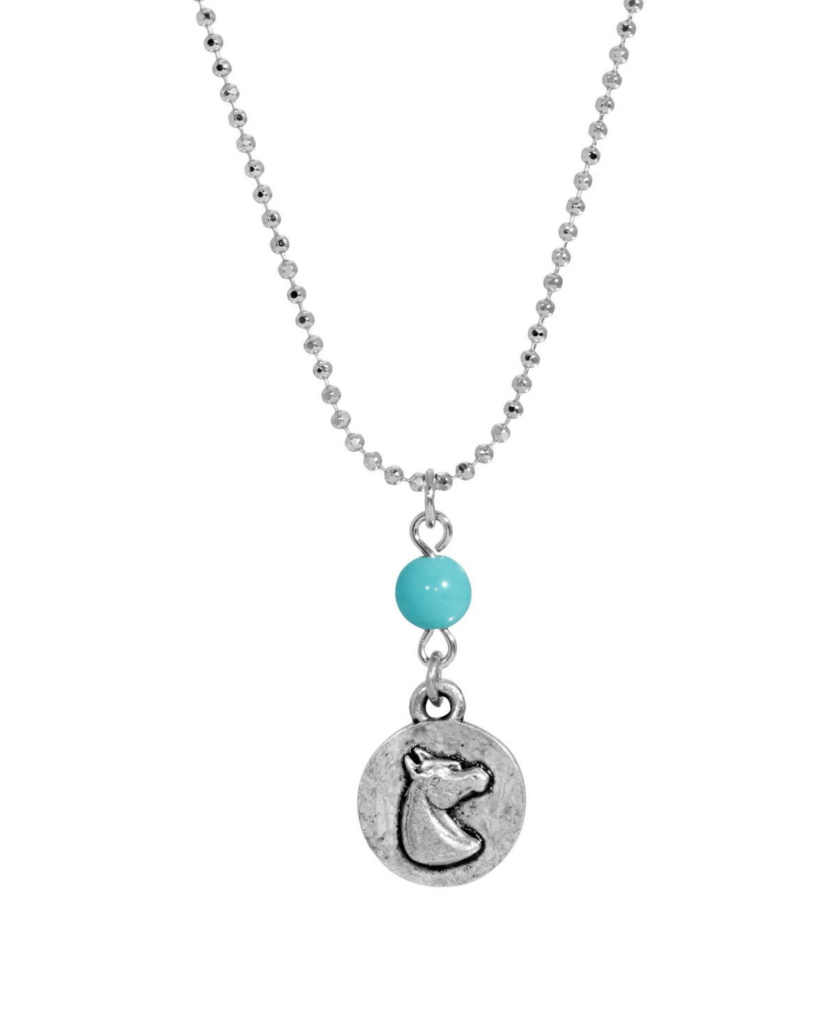 2028 Horse Head Necklace In Turquoise