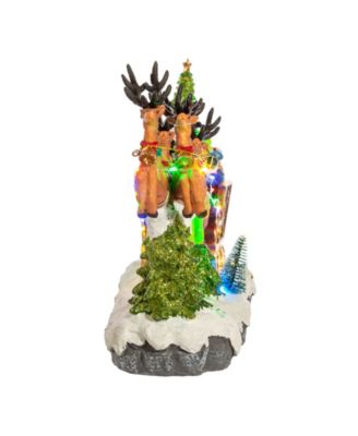 8.7" Battery-Operated LED Musical Santa and Sleigh Table Piece