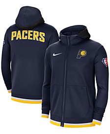 Men's Navy Indiana Pacers 75th Anniversary Performance Showtime Hoodie Full-Zip Jacket