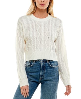 No Comment - Juniors' Ikeddi Mixed-Cable Sweater