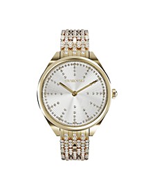 Women's Attract Watch Champagne Gold-Tone and Champagne White Physical Vapor Deposition Stainless Steel Bracelet Watch 36 mm x 30 mm