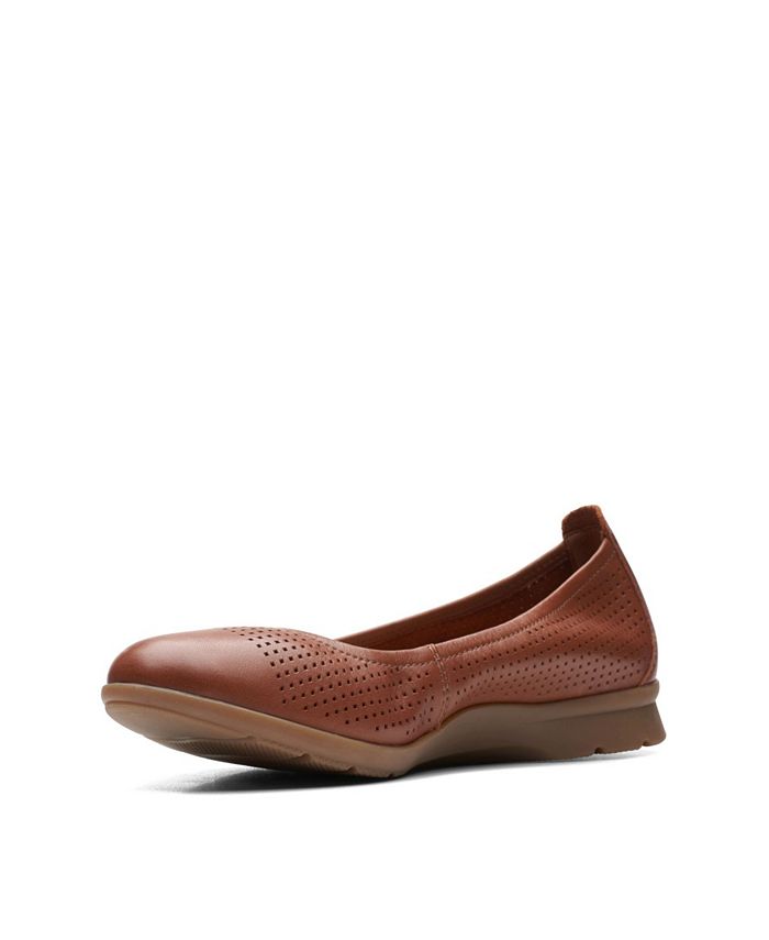 Clarks Women's Jenette Ease Slip On Flats Bronze Size 9 W main image 1