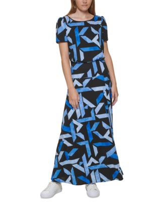 Karl Lagerfeld Paris - Printed Blouson Maxi Dress