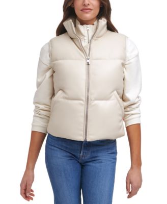 leather puffer vest