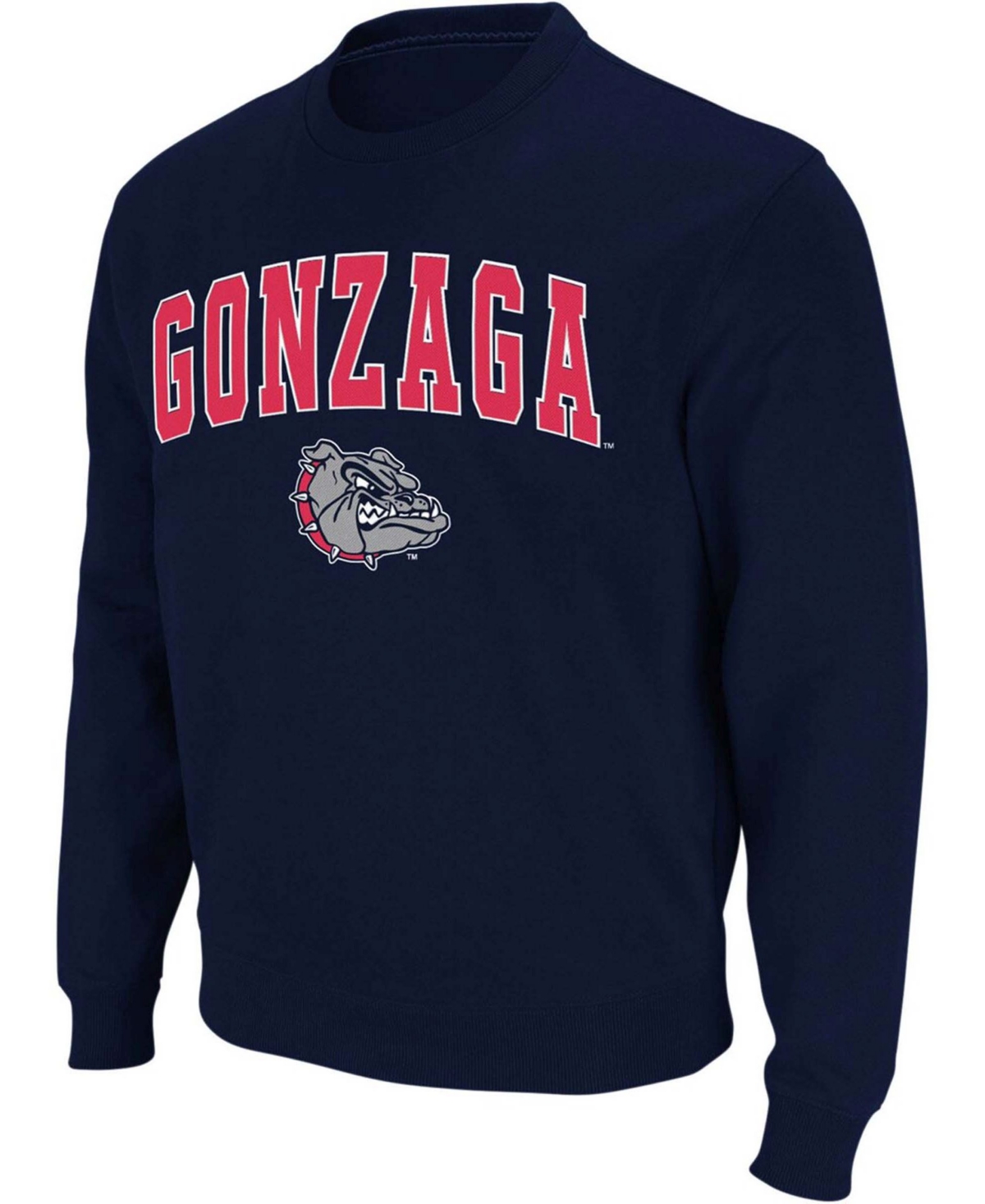 Shop Colosseum Men's Navy Gonzaga Bulldogs Arch Logo Crew Neck Sweatshirt