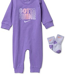 Baby Girls Coverall & Socks Set 