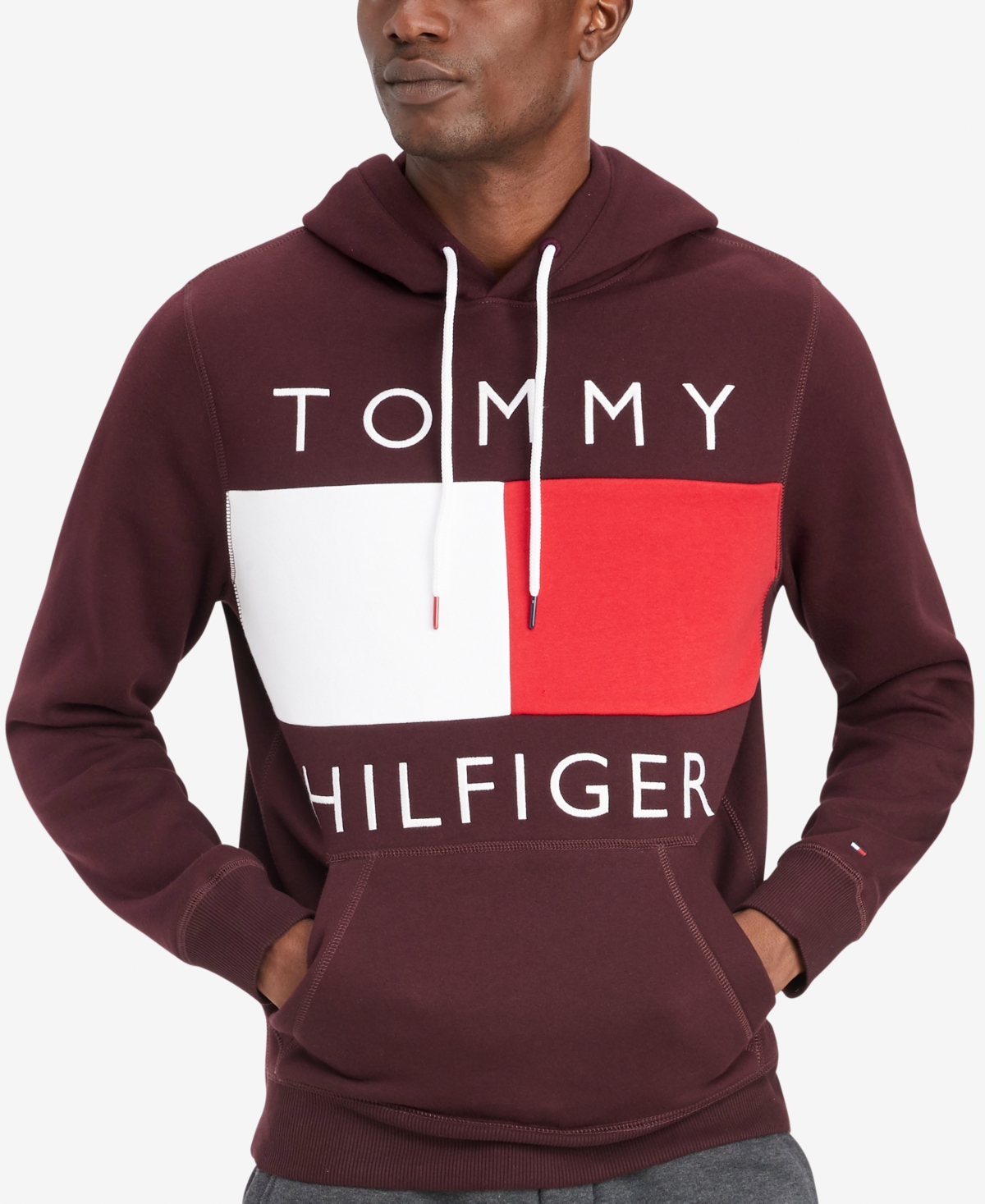 Tommy Hilfiger Men's Big & Tall Quinn Drawstring Hoodie Sweatshirt