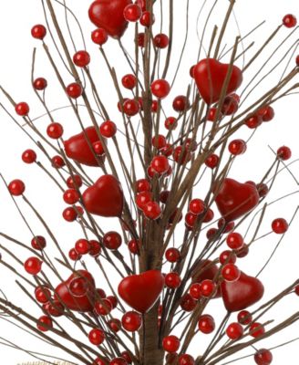 18" Lighted Valentine's Berry Heart Table Tree