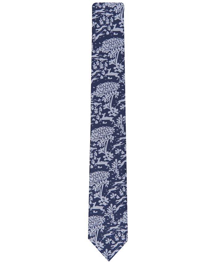 Bar III Men's Winter Scene Woven Skinny Tie, Created for Macy's Macy's