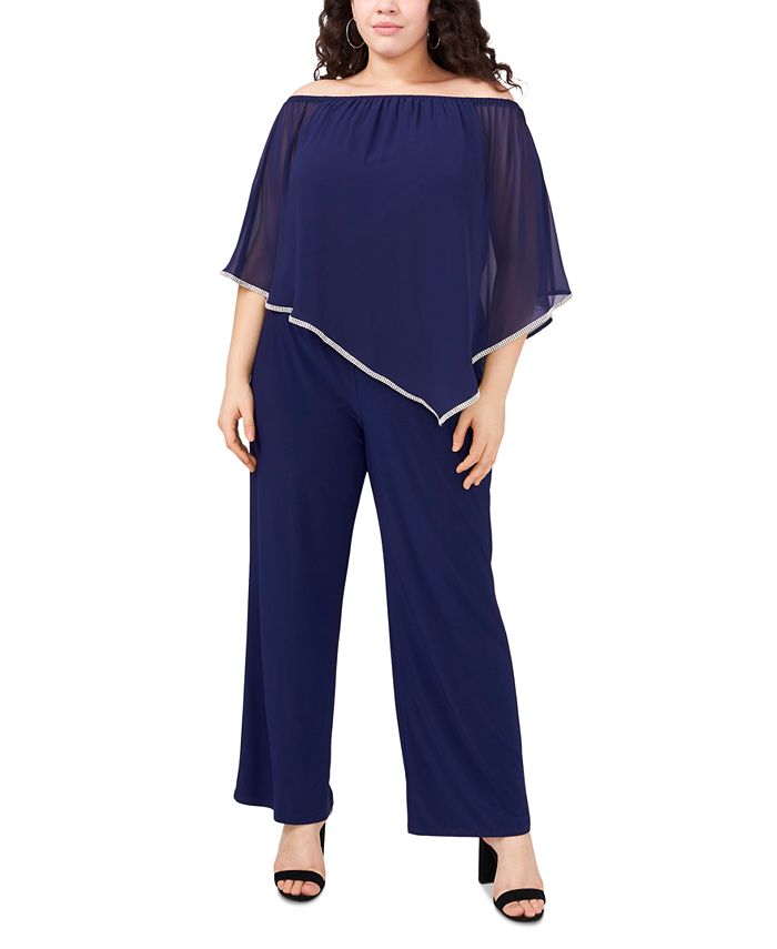 MSK Plus Size Overlay Jumpsuit & Reviews - Dresses - Plus Sizes - Macy's