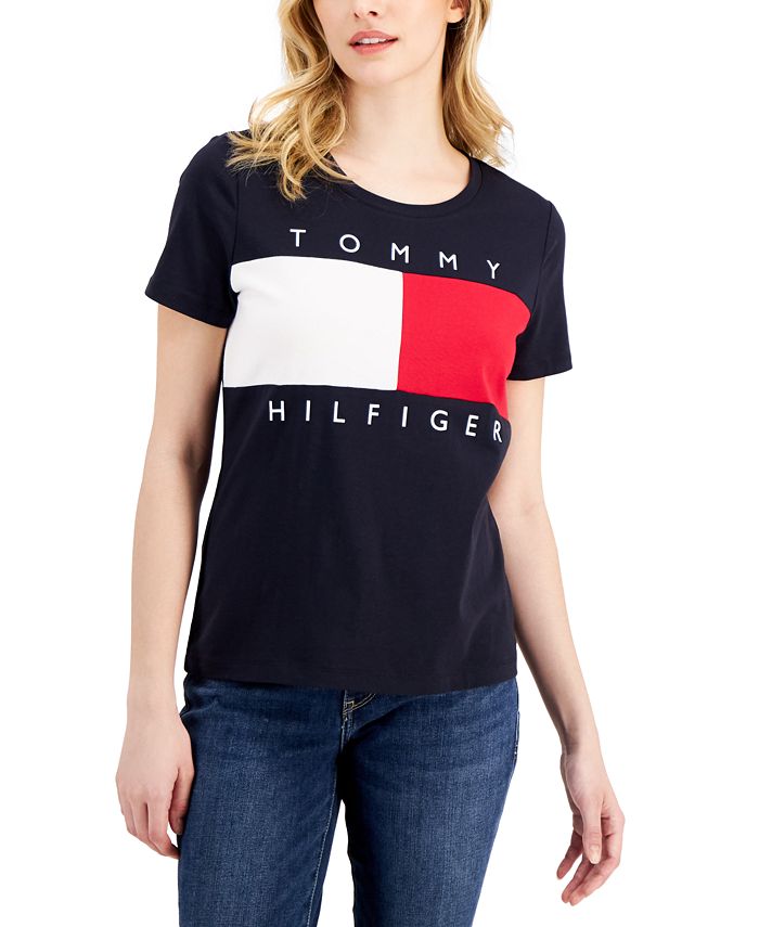 Over het algemeen Bemiddelaar Onbeleefd Tommy Hilfiger Women's Big Flag Logo T-Shirt - Macy's