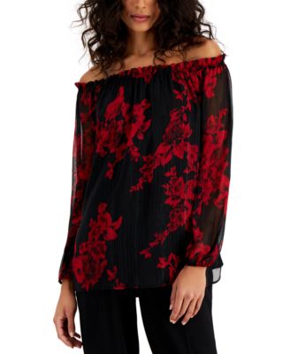 Nine West - Foil Printed 3/4-Sleeve Blouse