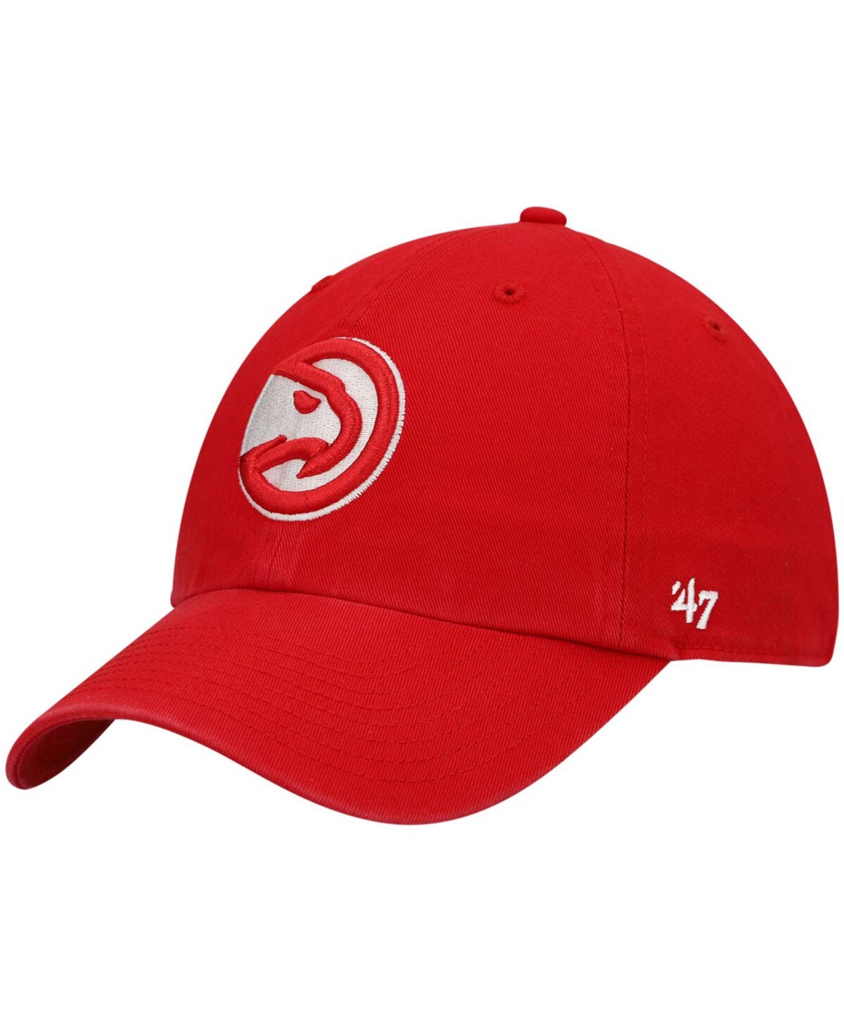 47 Brand Men's Atlanta Hawks Team Clean Up Adjustable Cap In Red