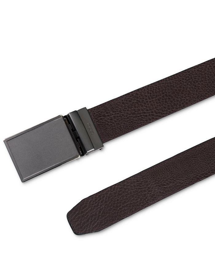 Kenneth Cole Reaction Men's Exact System Track Lock Plaque Buckle Belt -  Macy's