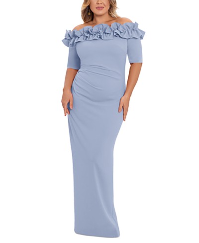 Adrianna Papell Plus Size Ruffled Gathered-Waist Dress & Reviews 
