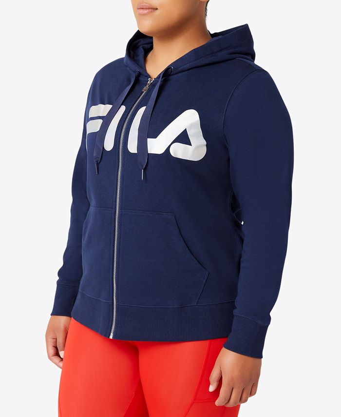 Fila Curve Graphic Zippered Hoodie & Reviews - Activewear - Plus Sizes ...