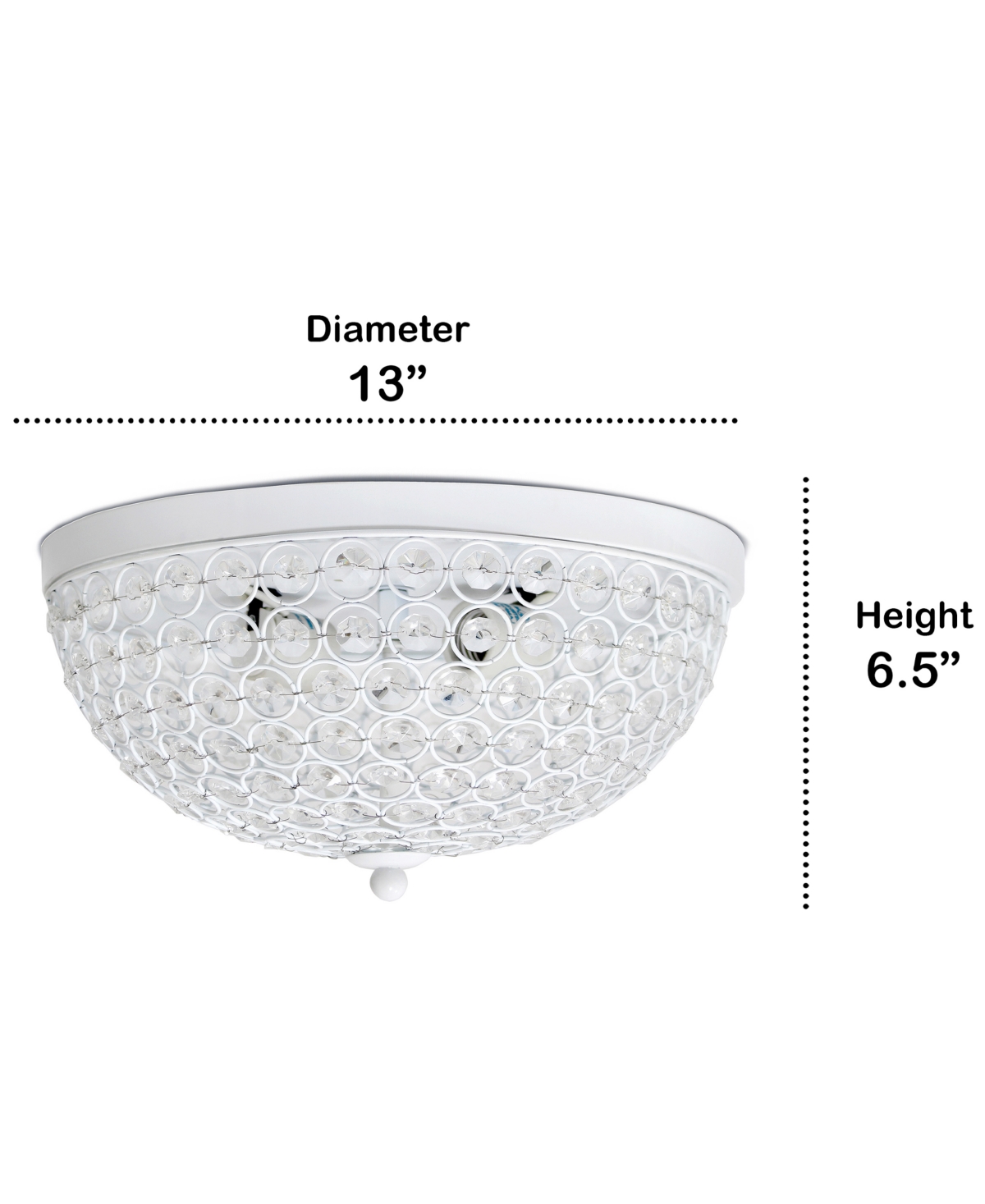 Lalia Home Crystal Glam 2 Light Ceiling Flush Mount, Pack Of 2 In Gold