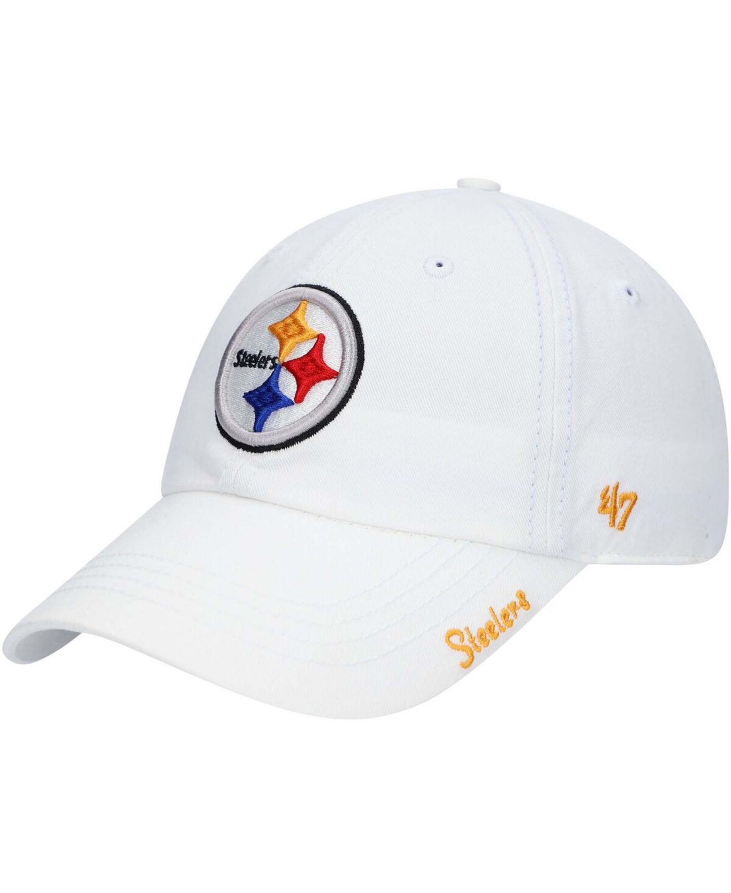 Женская кепка '47 Brand White Pittsburgh Steelers Miata Clean Up Logo Adjustable Hat — фото 2