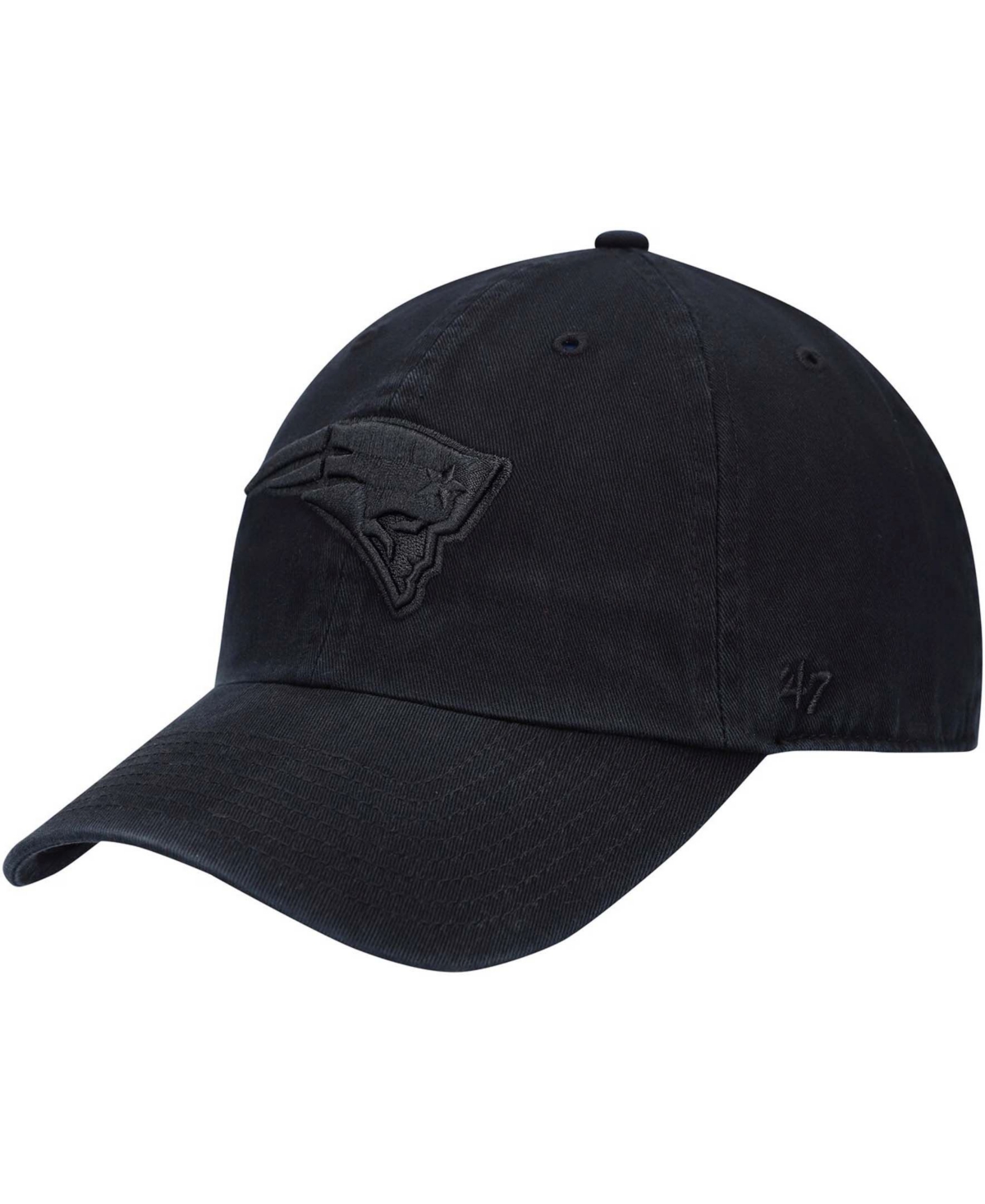 47 Brand Men's Black New England Patriots Team Tonal Clean Up Adjustable Hat In Black
