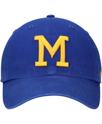 Men's Royal Milwaukee Brewers 1970 Logo Cooperstown Collection Clean Up Adjustable Hat