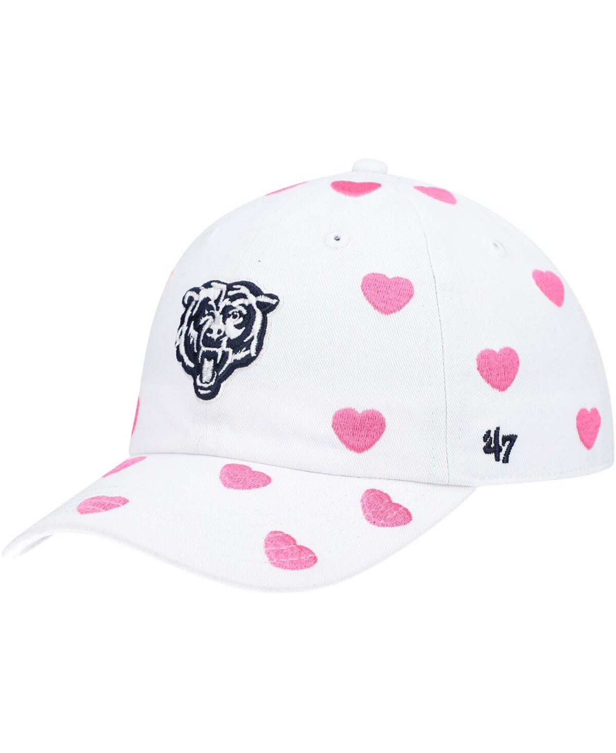 47 Brand Babies' Little Girls White Chicago Bears Surprise Clean Up Adjustable Hat
