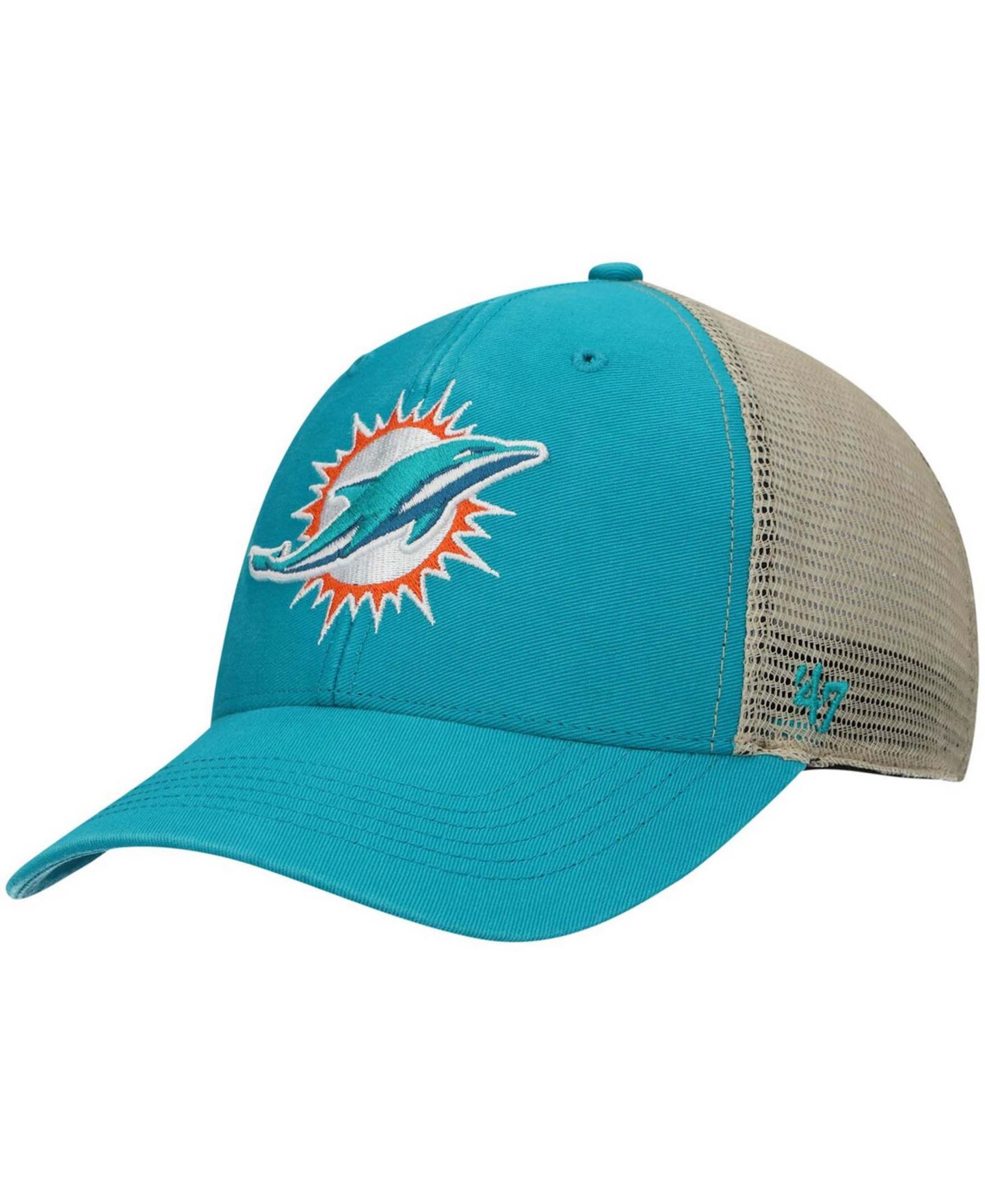 Мужская кепка '47 Brand Aqua Miami Dolphins Flagship MVP Snapback Hat — фото 2