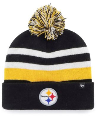 47 Brand Women's '47 Black Pittsburgh Steelers Bauble Cuffed Knit Hat with  Pom - Macy's