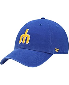 Men's Royal Seattle Mariners 1977 Logo Cooperstown Collection Clean Up Adjustable Hat