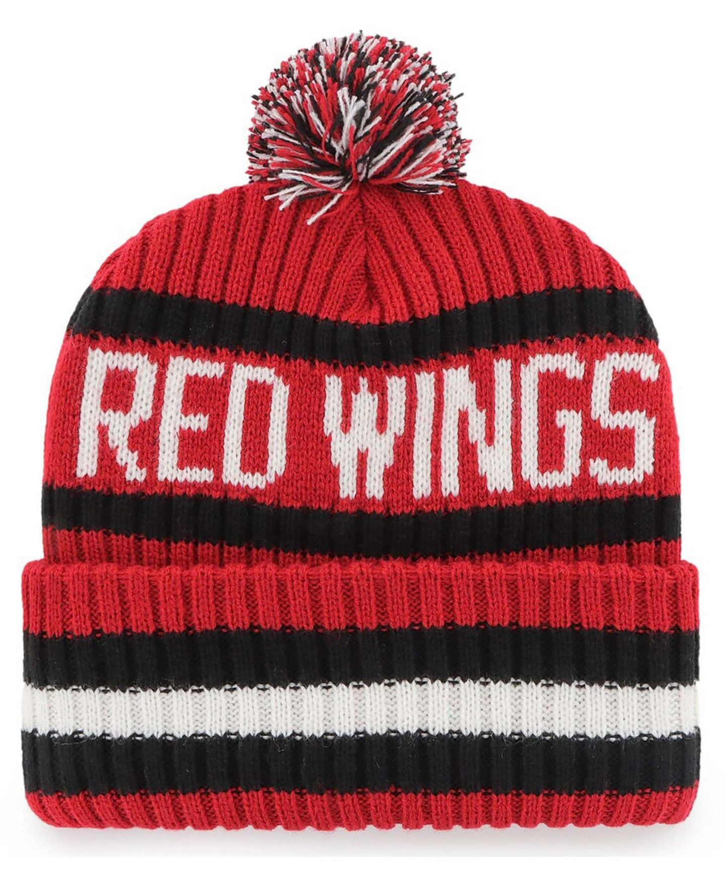 Мужская шапка '47 Brand Red Detroit Red Wings Bering Cuffed Knit Hat with Pom — фото 3