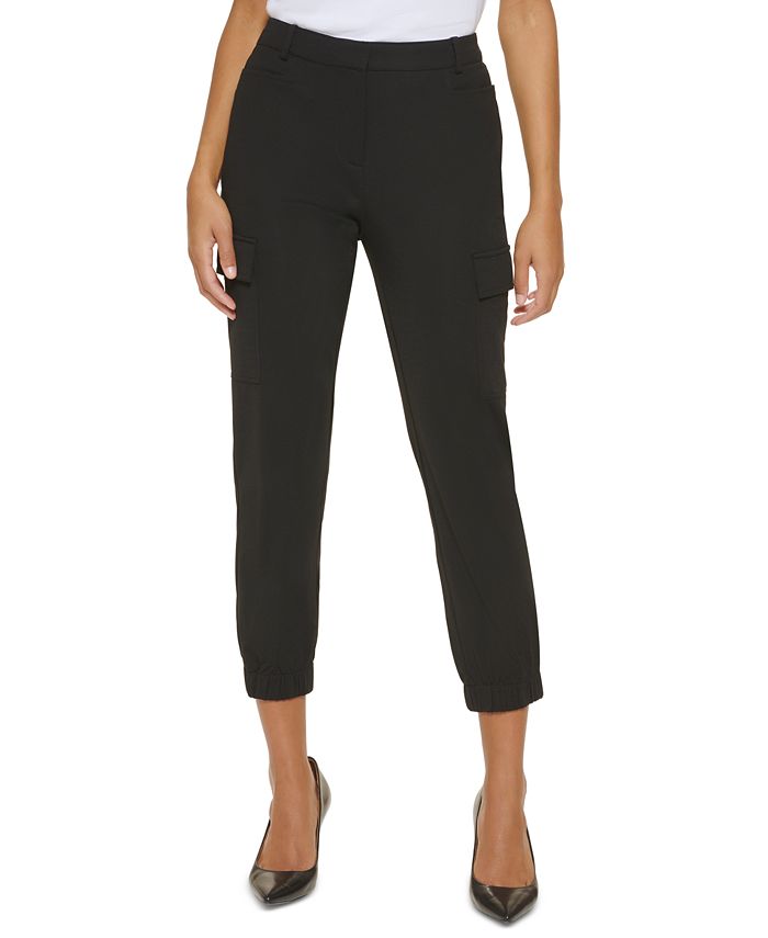 Calvin Klein Cropped Ponte Jogger Pants - Macy's