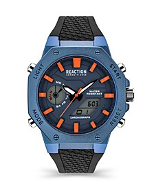 Men's Ana-Digit Black Silicon Strap Watch, 46mm