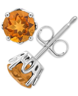Macy's - Amethyst Stud Earrings (7/8 ct. t.w.) in Sterling Silver (Also in Aquamarine, Citrine, White Topaz, Opal, Peridot, Blue Topaz, and Rhodolite Garnet)