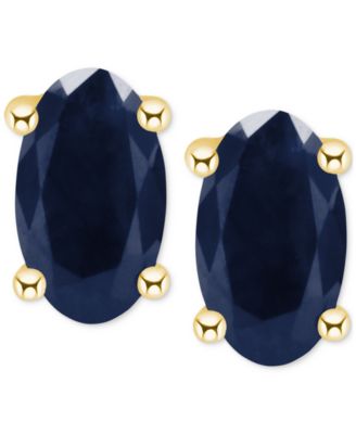 Sapphire Oval-Cut Stud Earrings (3/4 ct. t.w.) in 14k Gold (Also in Emerald, Ruby, & Tanzanite)