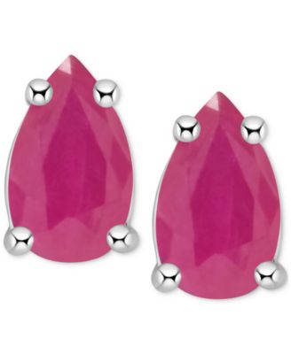 Tanzanite Pear-Shape Stud Earrings (3/8 ct. t.w.) in 14k White Gold (Also in Emerald, Ruby & Sapphire)