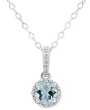 Aquamarine top necklace macys
