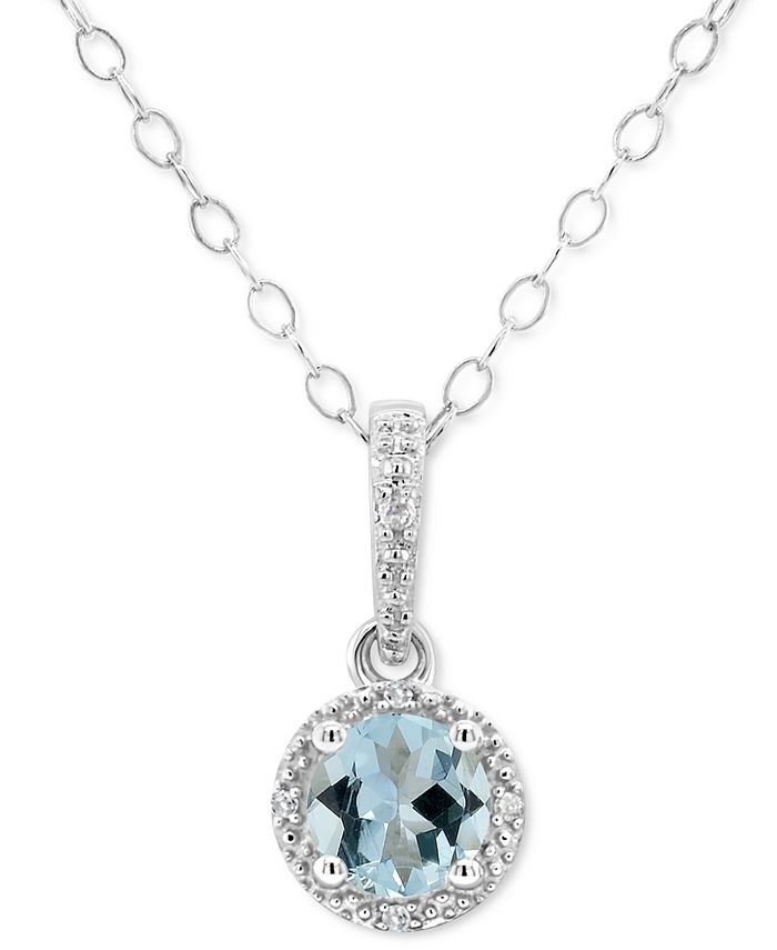 Macy's best sale aquamarine pendant
