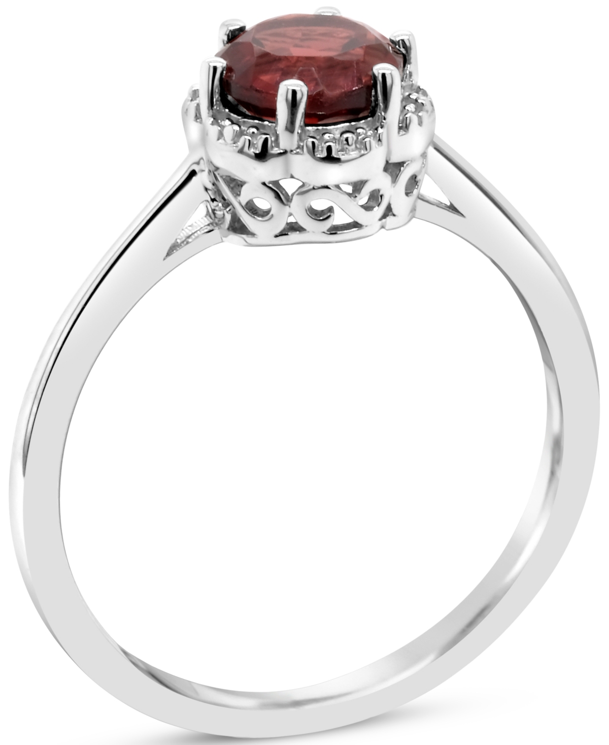 RhodoliteSix Prong Ring (1 ct. t.w.) in Sterling Silver (Also in Citrine, Blue Topaz, Peridot, Amethyst, & White Topaz) - Garnet