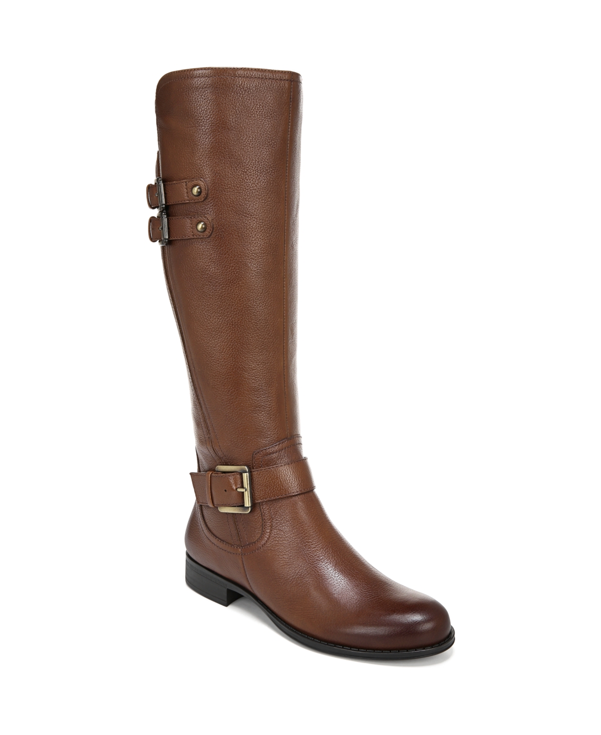 Jessie Wide Calf Riding Boots - Cinnamon Leather