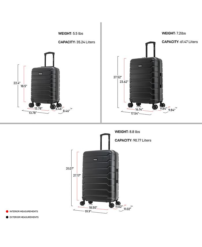 InUSA Trend Lightweight Hardside Spinner Luggage Set, 3 piece & Reviews