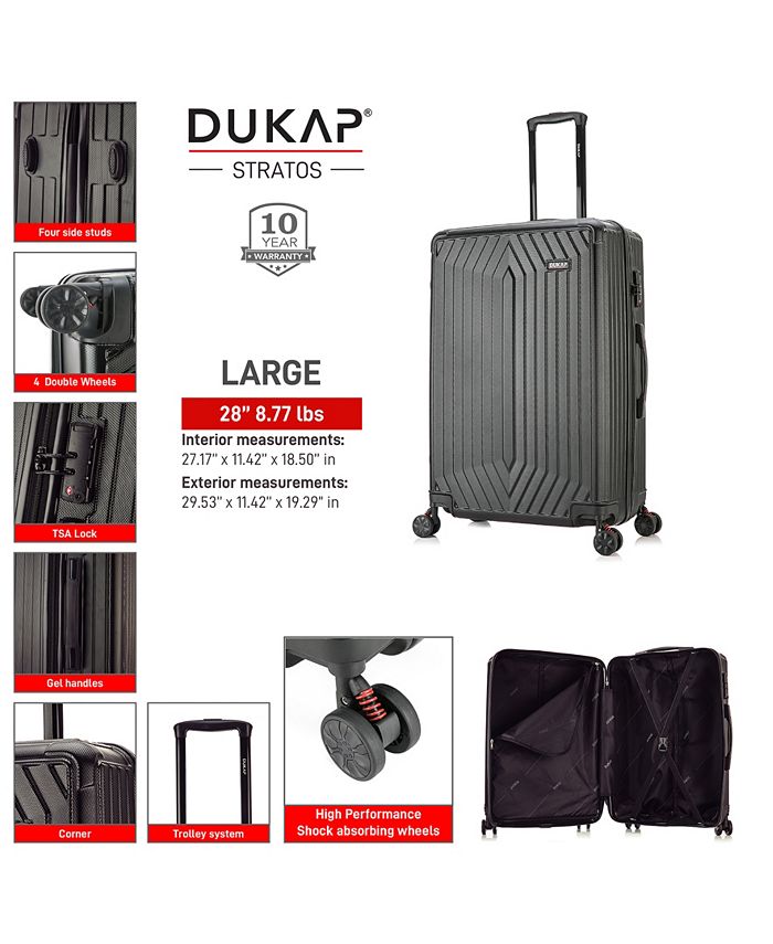 DUKAP Stratos Lightweight Hardside Spinner Luggage, 28