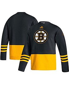 Men's Black Boston Bruins Logo AEROREADY Pullover Sweater