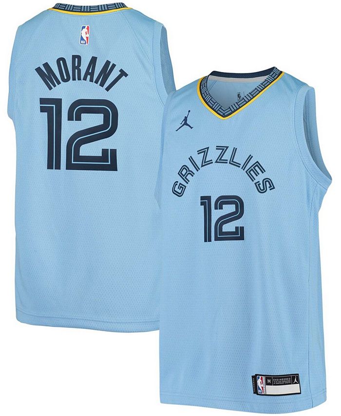 Men's Memphis Grizzlies Ja Morant Jordan Brand Light Blue 2020/21 Swingman  Jersey - Statement Edition