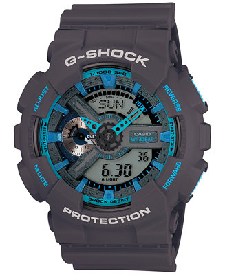 G-Shock Men's Analog-Digital XL Gray Resin Strap Watch 55x51mm GA110TS-8A2 - Watches - Jewelry