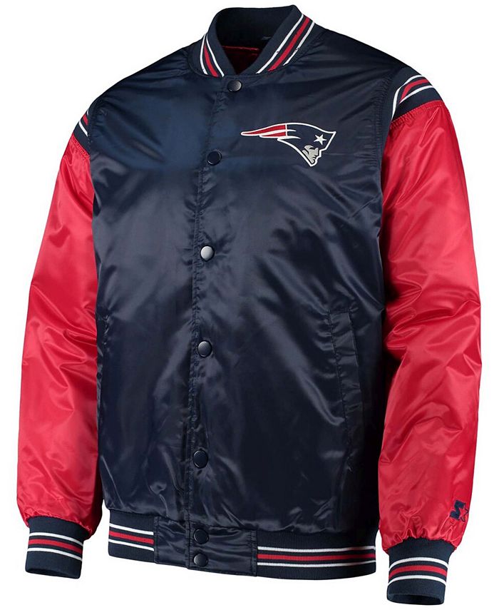 Starter Men's Navy, Red New England Patriots Enforcer Satin Varsity
