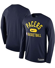 Men's Navy Indiana Pacers 2021, 22 On-Court Practice Legend Performance Long Sleeve T-shirt